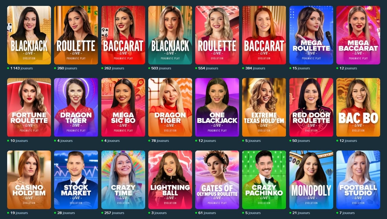 Casino en direct sur Stake — blackjack, roulette, baccarat avec vrais croupiers